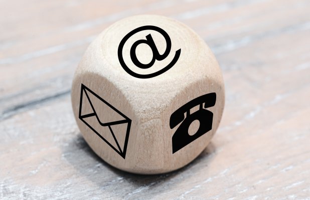 online fax service ringcentral dice with envelope phone and @ symbols